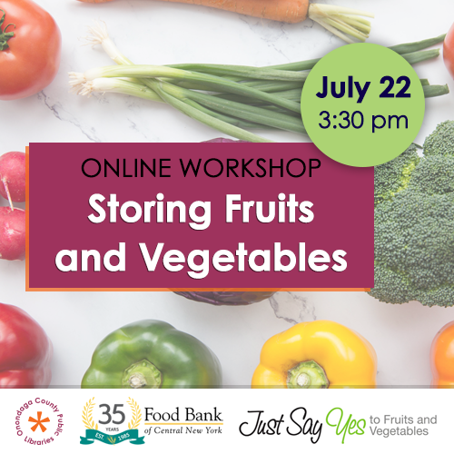 Online Workshop: Storing Fruits & Vegetables  image